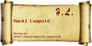 Hackl Leopold névjegykártya